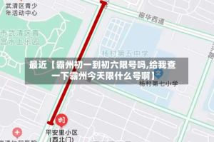 最近【霸州初一到初六限号吗,给我查一下霸州今天限什么号啊】