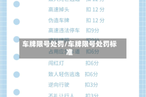 车牌限号处罚/车牌限号处罚标准