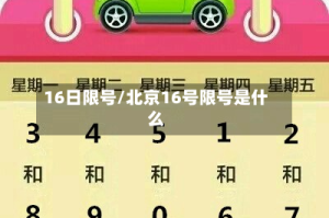 16日限号/北京16号限号是什么