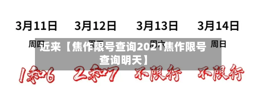 近来【焦作限号查询2021焦作限号查询明天】-第1张图片