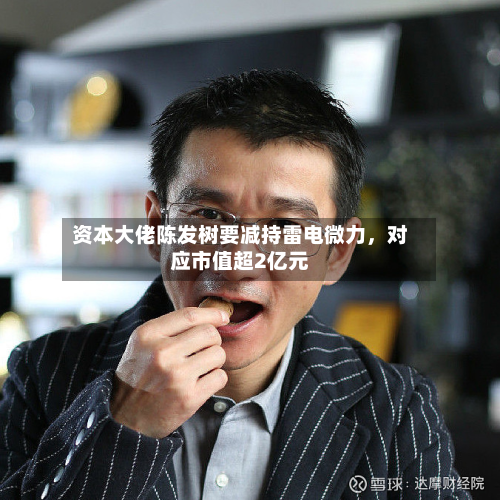 资本大佬陈发树要减持雷电微力，对应市值超2亿元-第1张图片