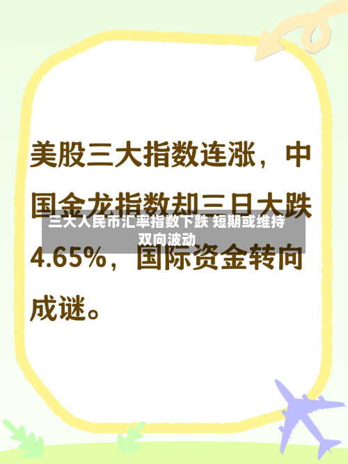 三大人民币汇率指数下跌 短期或维持双向波动-第1张图片