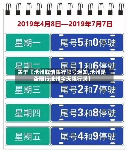 关于【沧州取消限行限号通知,沧州是否限行沧州今天限行吗】-第1张图片