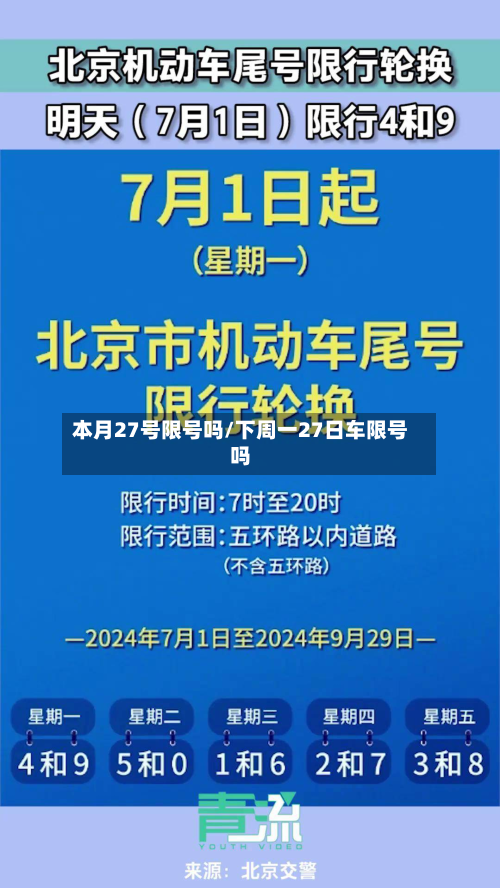 本月27号限号吗/下周一27日车限号吗-第2张图片