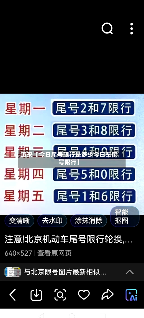 近来【今日尾号限行是多少今日车尾号限行】-第1张图片