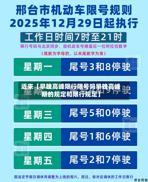 近来【早晚高峰限行限号吗早晚高峰期的规定和限行规定】-第2张图片