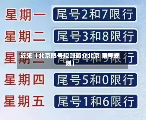 近来【北京限号规则简介北京 限号规则】-第1张图片